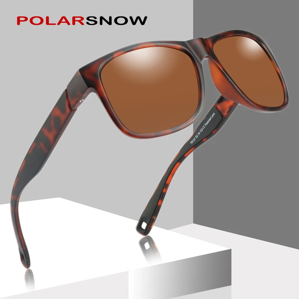 

POLARSNOW Brand DESIGN Men Polarized Square Sunglasses Fashion Male Eyewear 100% UV Protection