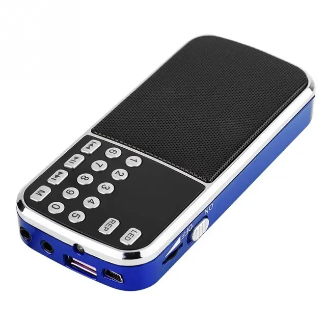 Stereo FM Radio 78-108MHz Stereo FM Radio High Sensitivity Noise Cancelling Digital TF Card Radio – Blue