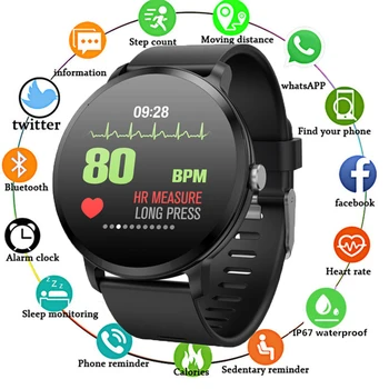 

Smartwatch Smart Watch IP67 Tempered Glass Activity Fitness Tracker Heart Rate Monitor BRIM Men Women Smart Band Waterproof PKX7