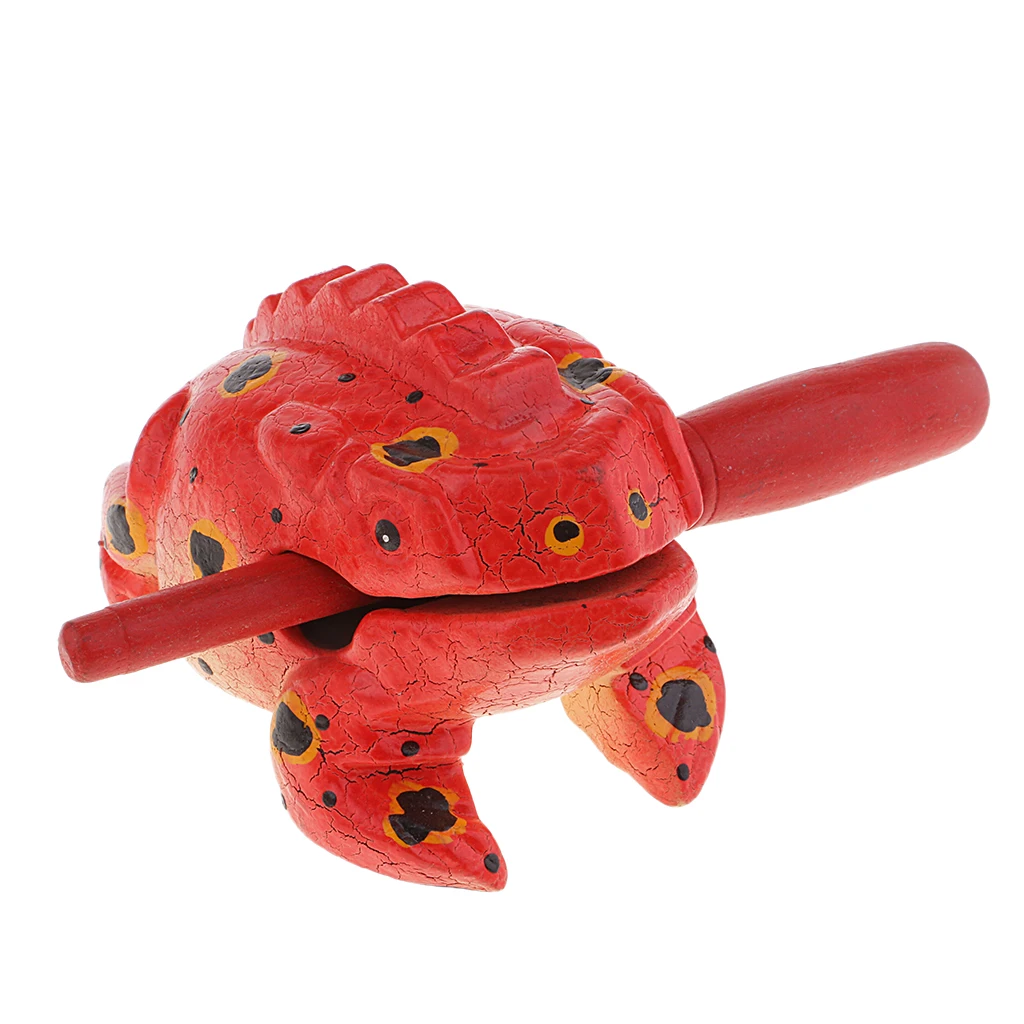 Fun Kids Wooden Frog Instrument Guiro Sound Effect Percussion