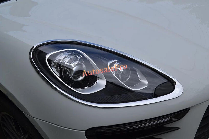 Накладка на переднюю фару автомобиля из АБС пластика 2 шт. для Porsche Macan 2014 2015|abs