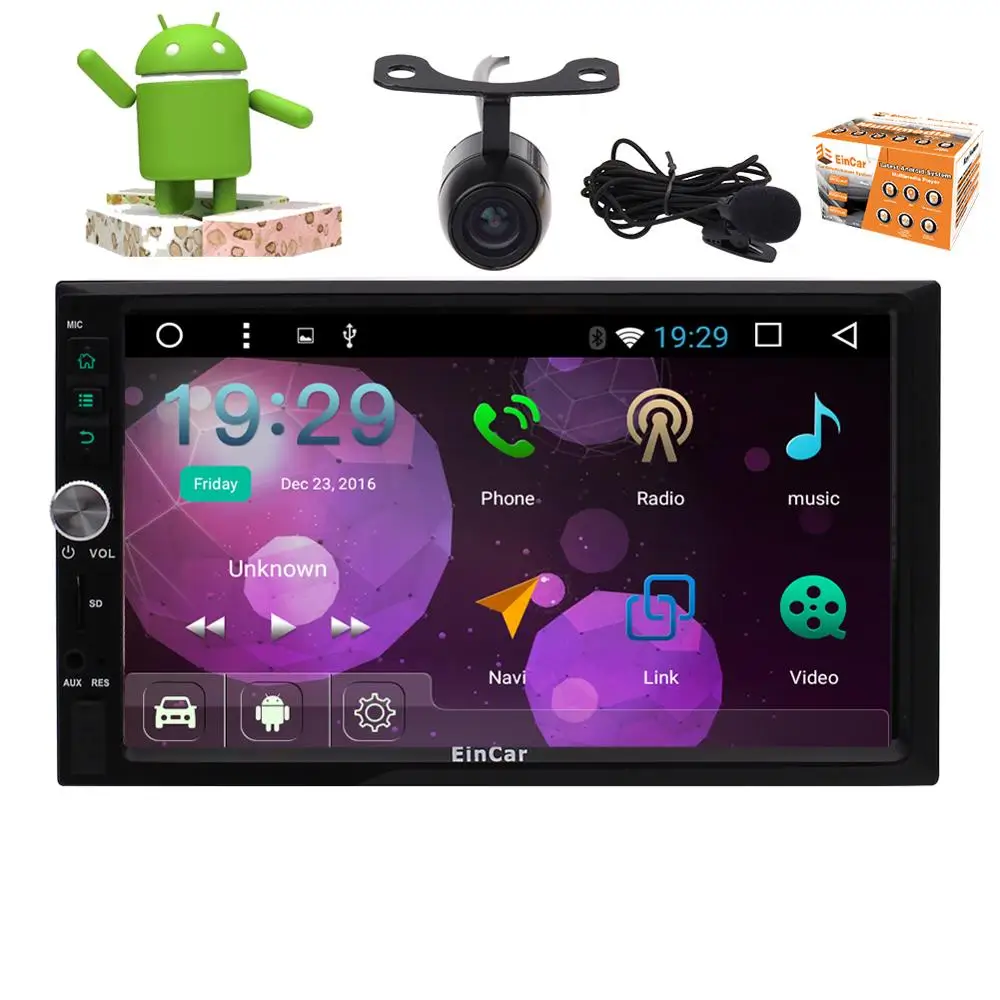 Flash Deal Eincar HD 7"Android 6.0 Car Radio 2Din Stereo Touchscreen GPS Head Unit Support External Microphone Wifi 4G Autoradio RDS/SD/USB 2