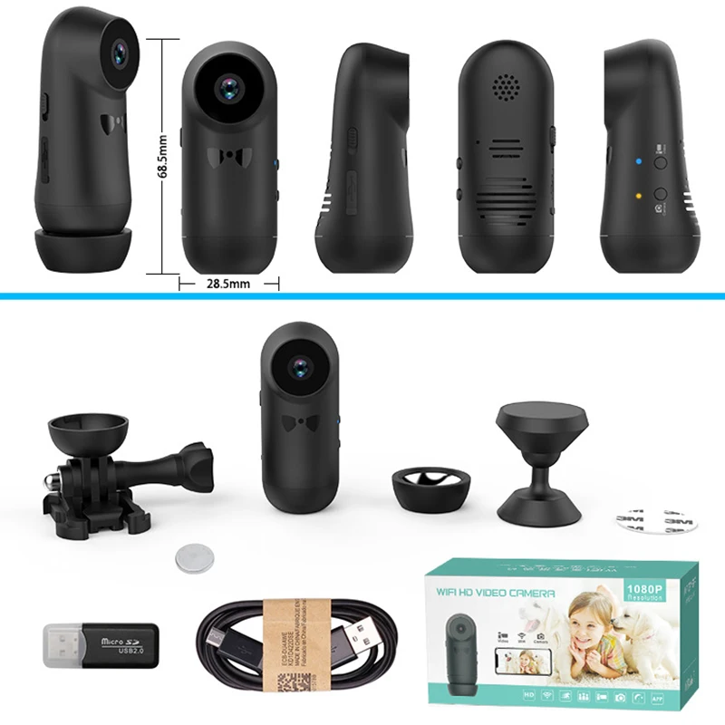 1080 P HD мини wifi камера беспроводная микро камера Домашняя безопасность ночного видения Обнаружение движения ребенок монитор Cam для IOS Android
