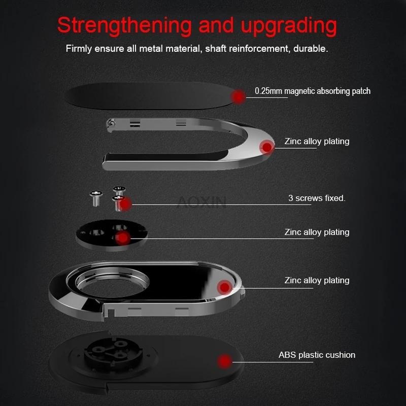 AOXIN металлическое кольцо на палец магнитный держатель для телефона для iPhone samsung huawei кольцо для мобильного телефона Магнитная вращающаяся подставка держатель кронштейн