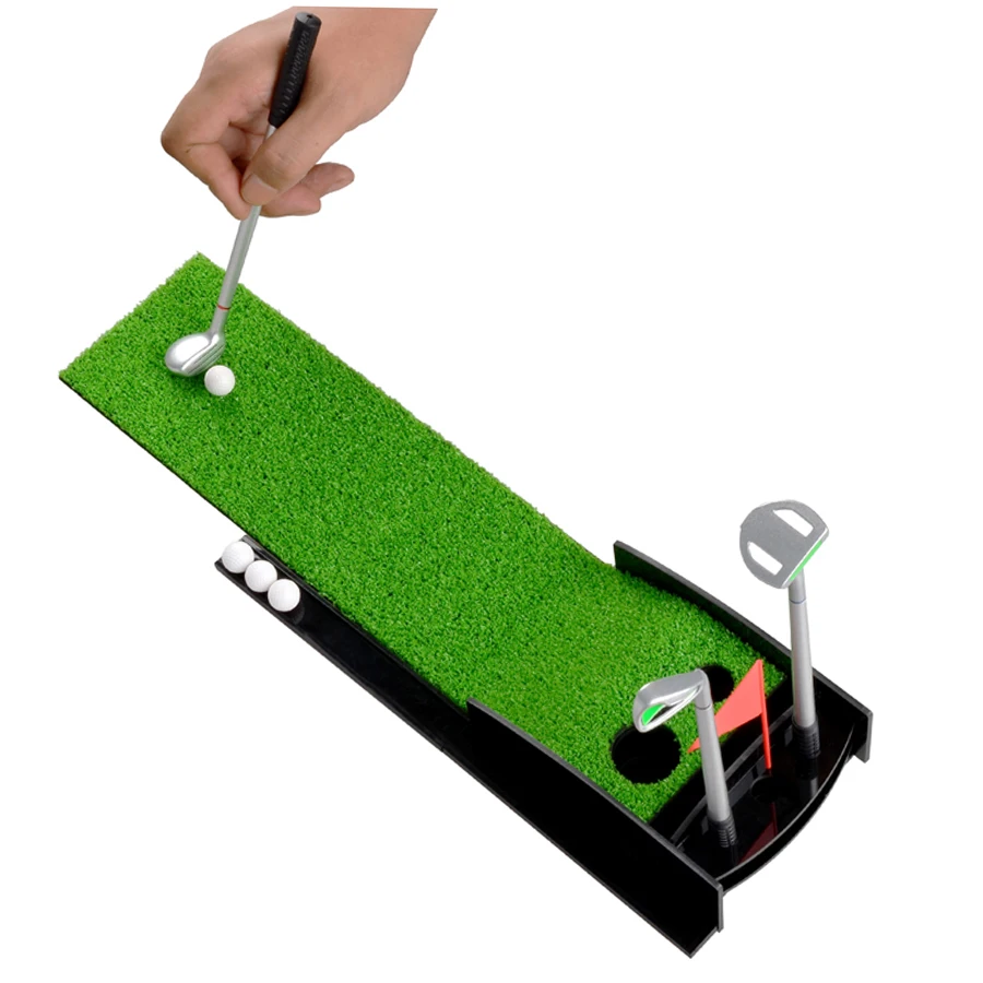 New golf table clubs Exerciser 3pcs Mini Golf Clubs Shaped Alloy Ballpoint for Golfer free shipping