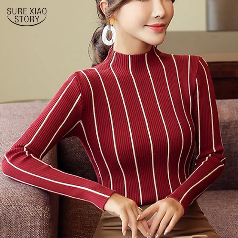 Autumn New Fashion Elegant Knitted Women Sweater Casual Women Blouses Women Tops O-neck Long Sleeve Women Clothing 5459 50