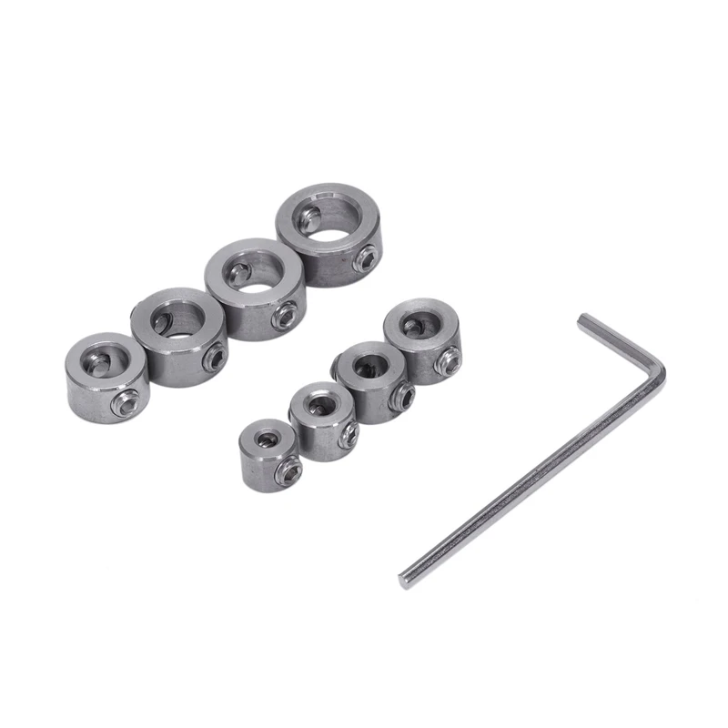  DSHA 9Pcs/Set Woodworking Drill Stopper Positioning Stop Ring Drilling Depth Controller Stainless S