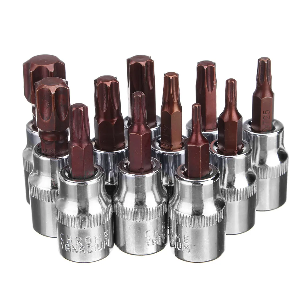 £10.09 11pcs 01 Apr 03 Aug Inch Drive Torx Star Bit Socket Kit