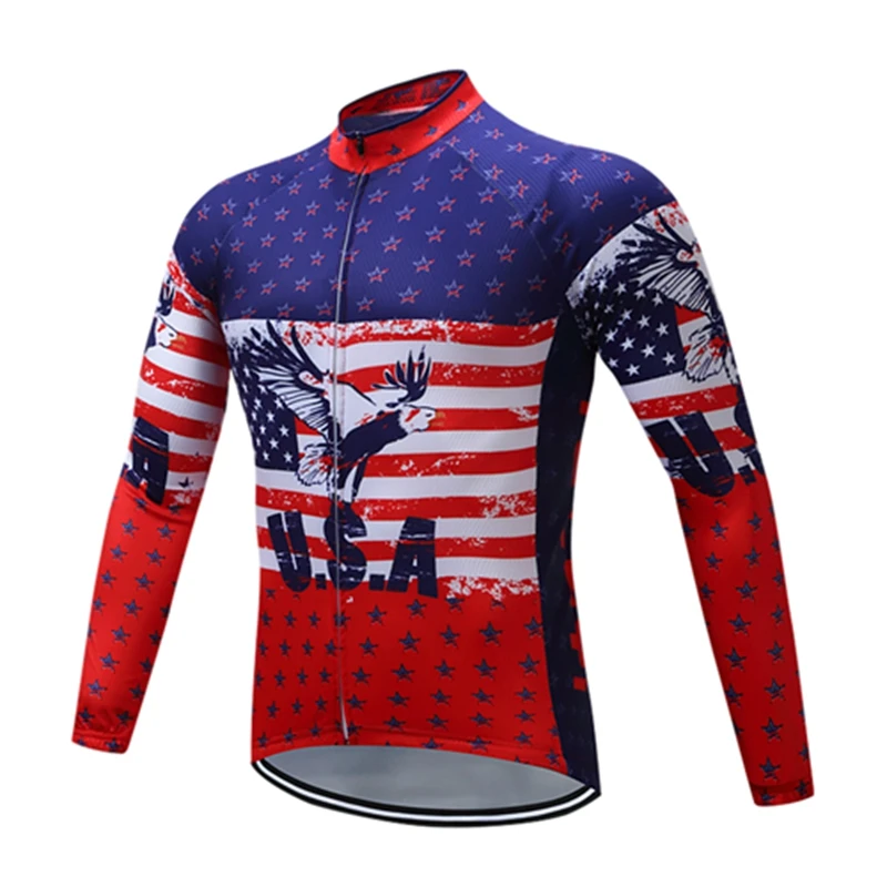 Weimostar Team Ropa ciclismo, Мужская велосипедная Джерси, США, с длинным рукавом, Осень-зима, флисовая одежда для велосипеда, рубашки для Mtb велосипеда, Джерси