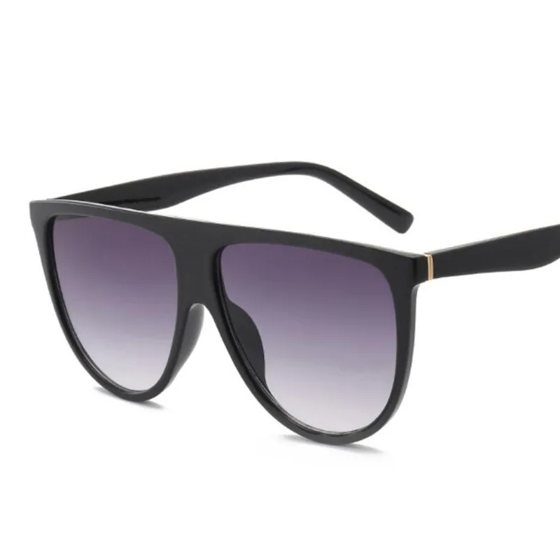 Claic Celebrity Sunglae Women Vintage Retro Flat Top Overized Sun Glae Square Pilot Deigner Large Black_voghion.com