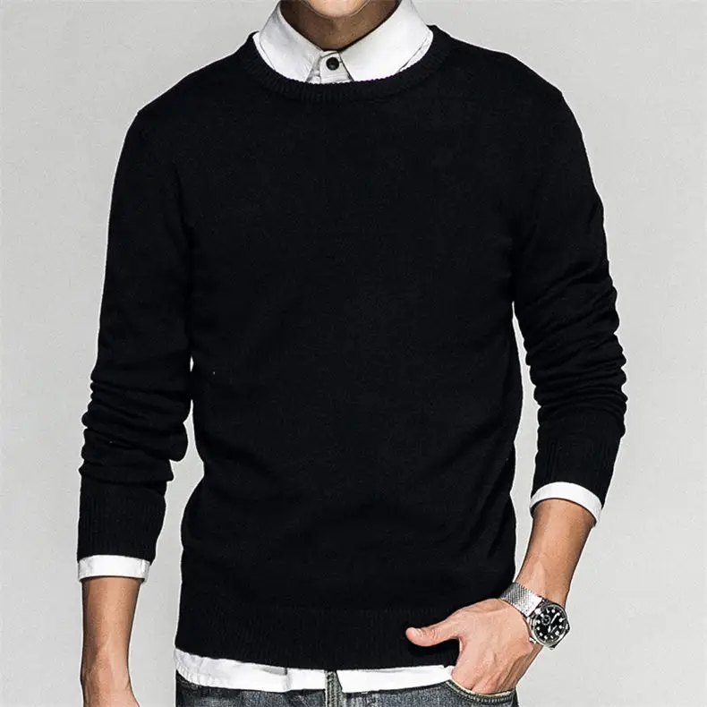 Plus Size 5XL O Neck Mens Sweater Pullovers Autumn Standard Wool knitted Christmas Sweater Jumpers Male Knitwear Red Black Grey-01