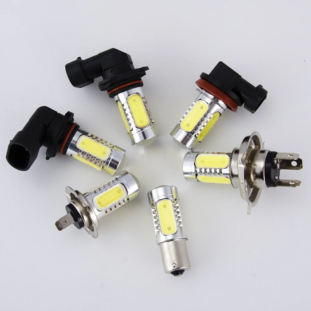 2 x Red High Power H3 7.5W COB LED Bulbs Car Fog Driving Light Lamp