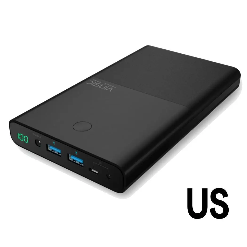 

30000mAh Notebook Power Bank 4.5A 19V DC 2 USB External Battery Charger for Laptops Notebooks Tablets iPhone X 8 8 Plus