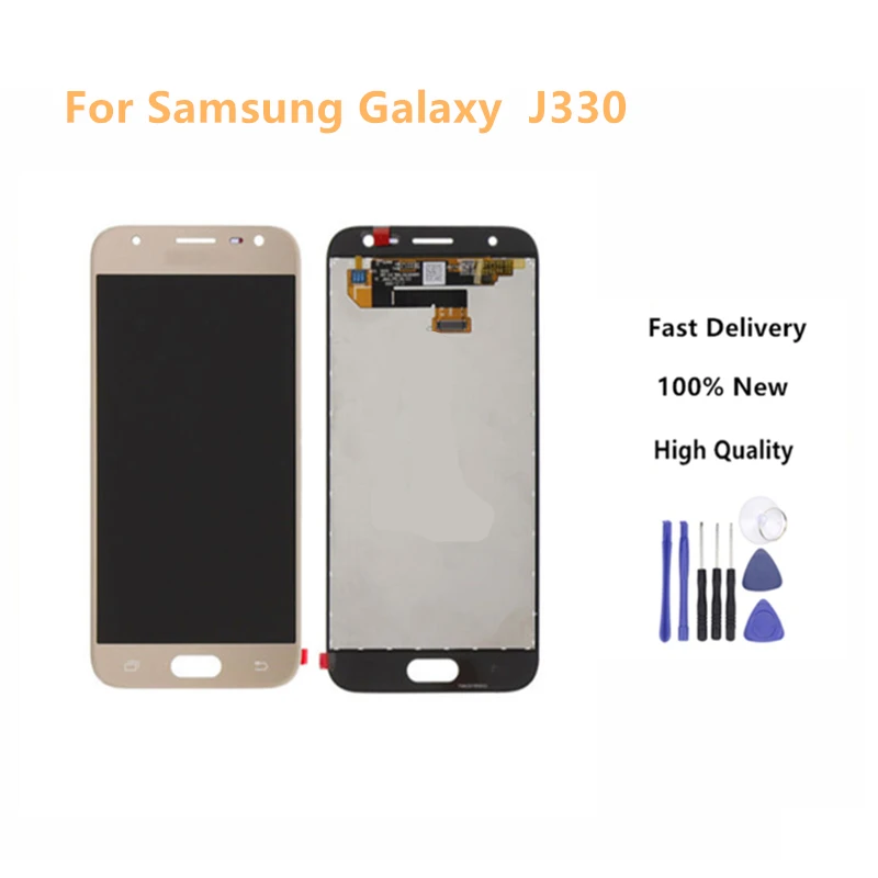 

100% Tested LCD for SAMSUNG Galaxy J3 2017 Display J330 LCD Touch Screen J3 2017 LCD Digitizer Replacement Gold Color