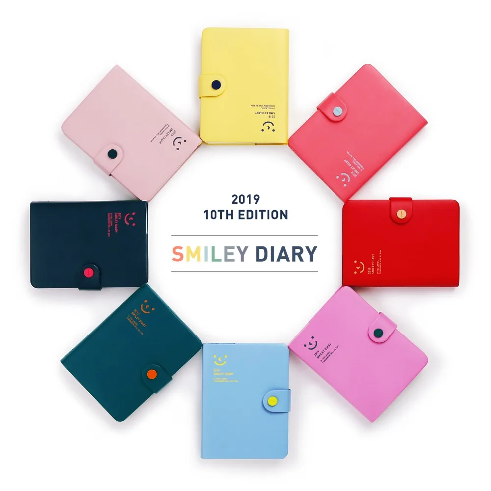 

Super Thick Cute Smile Diary 2019 Daily Planner Book 448P 12*16cm Colorful Agenda Gift School Office Supplies