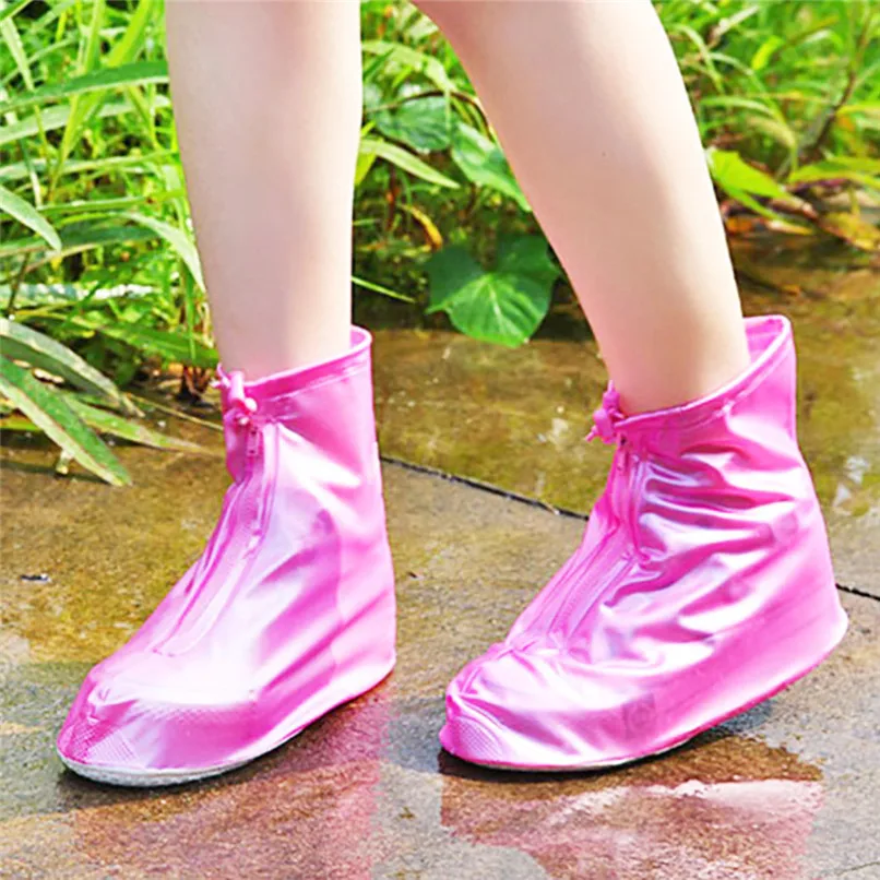 Portable Rain shoe rainproof shoes cover Waterproof Rain Shoes Covers Thicker Non-slip Scootor Boots Umbrella Accessories #2h29 (2)