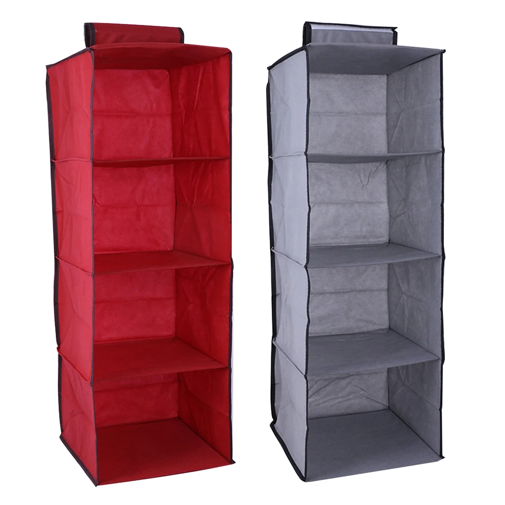

4-layer Hanging Wardrobe Storage Bag Home Wall-mounted Wardrobe Storage Space 4 Pockets Hang Bag Organizer