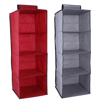 

4-layer Hanging Wardrobe Storage Bag Home Wall-mounted Wardrobe Storage Space 4 Pockets Hang Bag Organizer