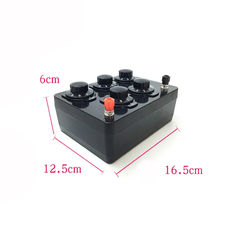 1 шт. черный блок сопротивления Железный переменный десятилетие переменный резистор коробка 0-9999,9 Ом 165x125x60 мм для физического обучения