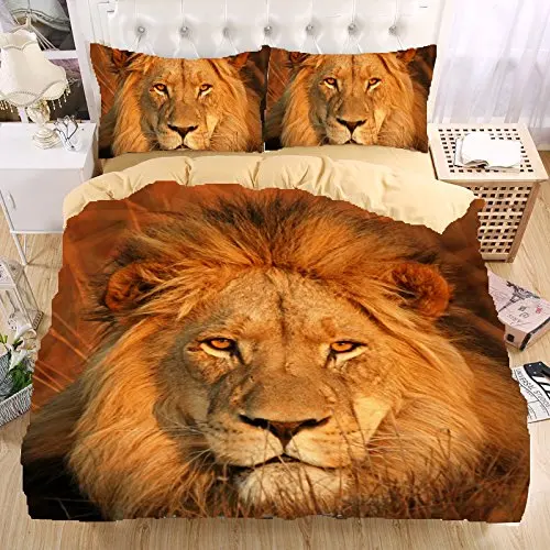 WARMTOUR 3d bedding set Lion bedding print Queen/Twin/Full/King Size ...