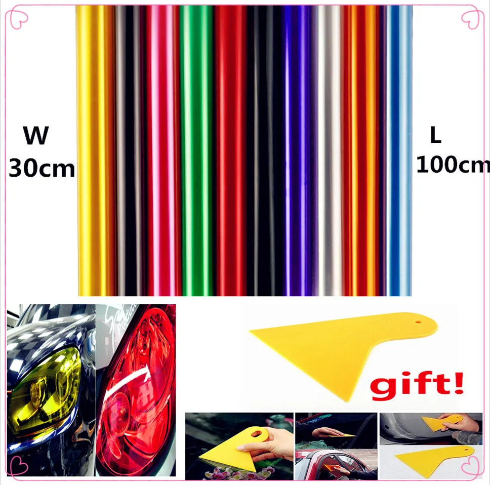 

30x100cm Car HeadLight lamp Vinyl Film Sticker Decal for Peugeot Jeep Harley-Davidson Buick Bentley Scania 6008 301 408