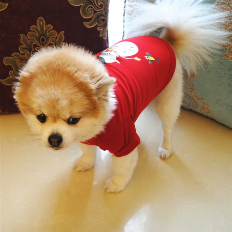 XS/S/M/L Red Pet Dog Clothes Christmas Costume Cartoon Clothes For Small Dog Cloth Costume Dress Winter Apparel Coat Apparel New