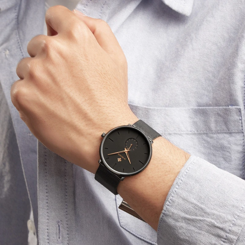 Men Watch 2019 Top Brand Luxury WWOOR Fashion Slim Black Men's Wrist Watches Waterproof Sport Quartz Wristwatch Man Watches 2019 (12)