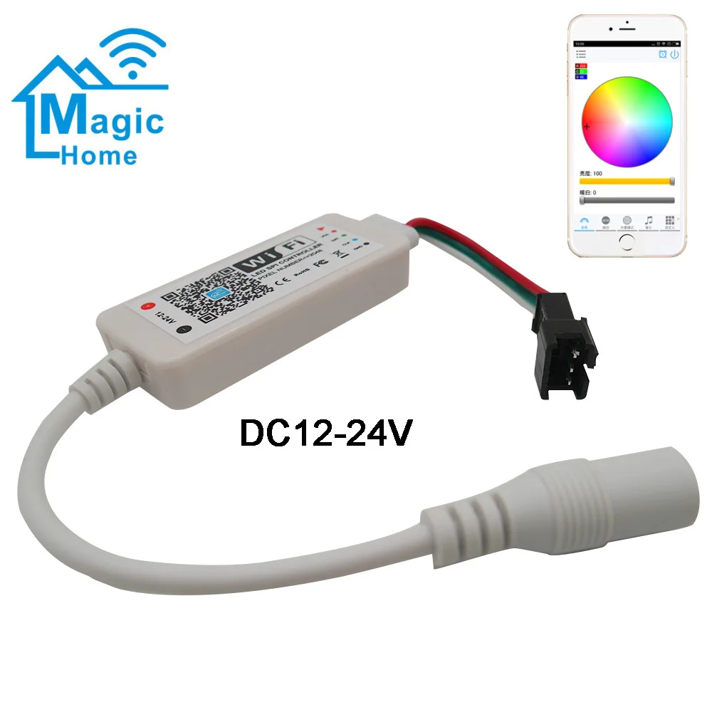 Адресуемый магический домашний светодиодный SPI контроллер DC5V DC12 24V 2048 пикселей