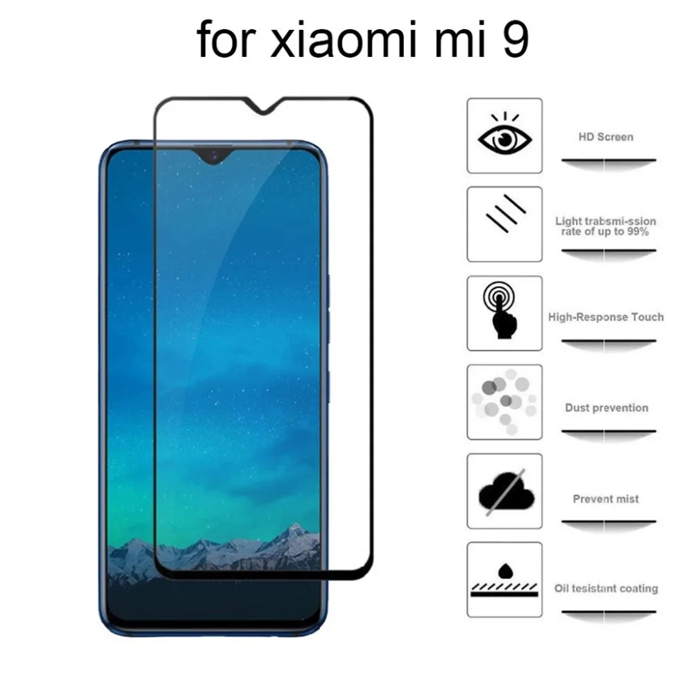 Защитное стекло на Ksio mi Xio mi 9 Защитное стекло для Xiaomi mi 9 Защита экрана Xao mi Xiaome полное покрытие Закаленное стекло пленка