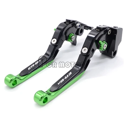 Логотип Титан зеленый для Kawasaki ER6N ER-6n 2006 2007 2008 модель ЧПУ Алюминий сцепные рычаги высокое качество - Цвет: Black Green