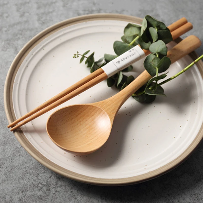 High Quality Wooden Spoon Large Soup Spoon Wood Dinner Cutlery Spoon Tablespoon Kitchen Ladle Wooden Cooking Utensils Tableware (3)