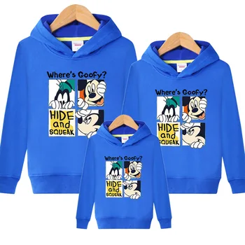 

Family Matching Outfits Kids Long Sleeves Cartoon Mickey Hoodies Coats Father Mother Daughter Son Sweatshirts Dad Mom Hoodies
