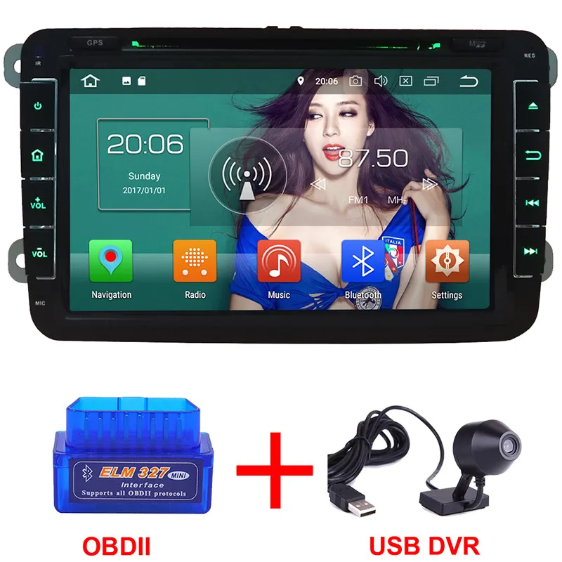 KLYDE 4G wifi Восьмиядерный Android 8,0 4 Гб ОЗУ 32 Гб ПЗУ автомобильный dvd-плеер радио для Volkswagen Amarok/сиденье Leon Altea Toledo Alhambra - Цвет: Radio x OBD x DVR