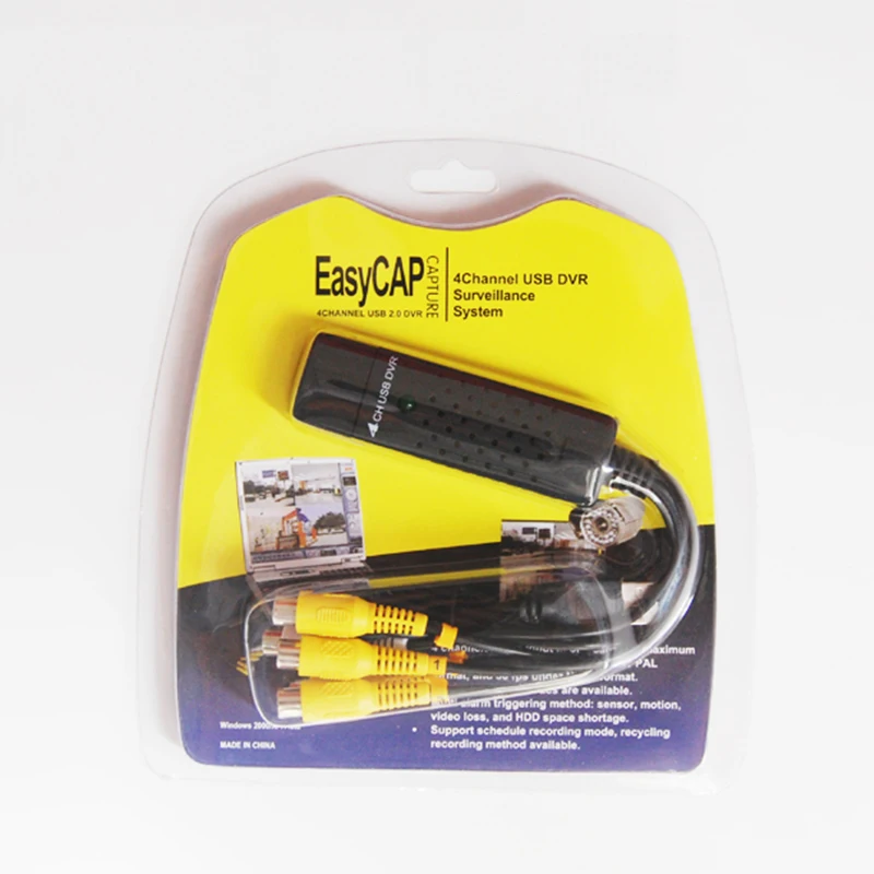 4 канальная карта захвата USB Easycap видео DVR ТВ VHS аудио адаптер для монитор камеры