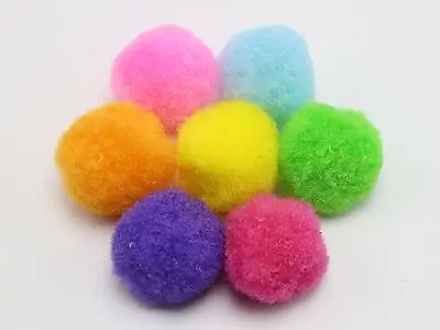 

100 Mixed Color Soft Fluffy Pom Poms for Kids DIY Crafts Pompoms Ball 20mm