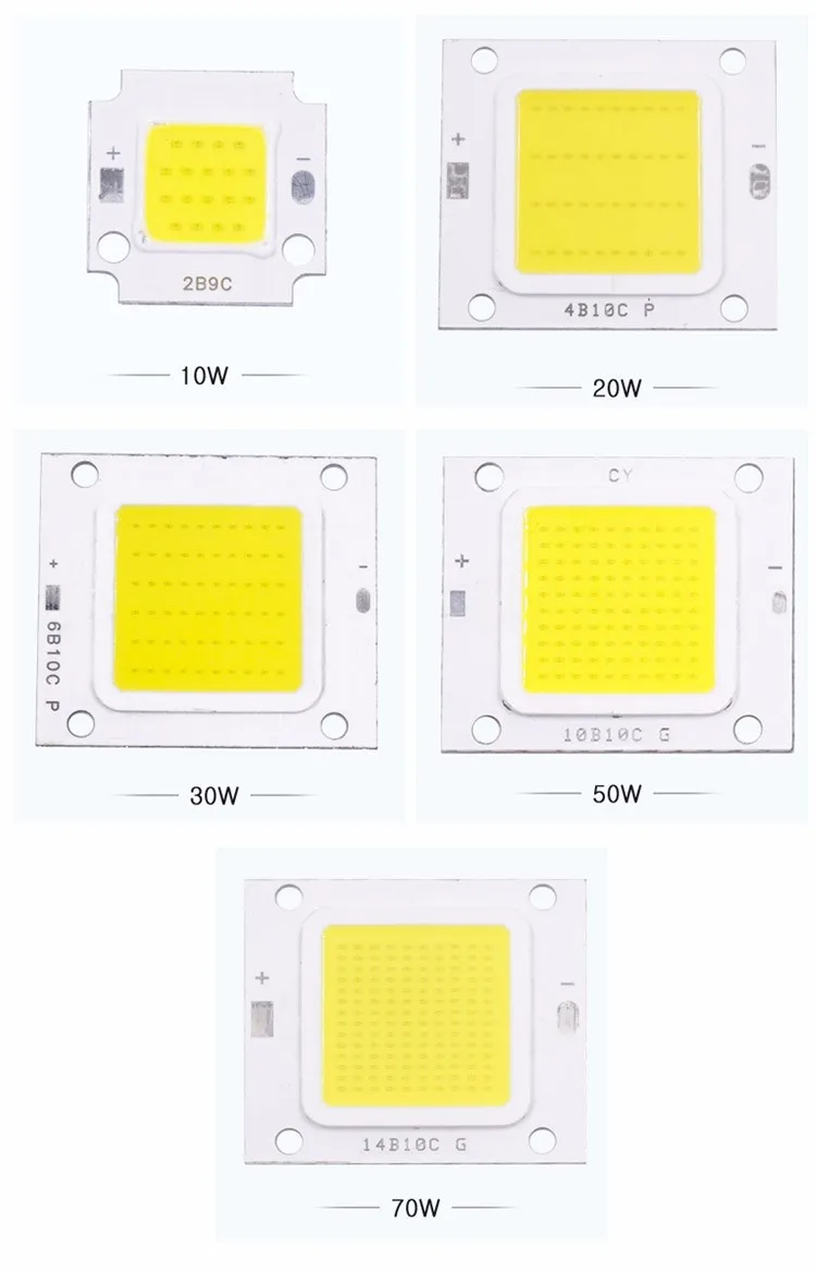 Светодиодный COB чип светильник 10 Вт 20 Вт 30 Вт 50 Вт 70 Вт светодиодный бисер+ светодиодный трансформатор DIY для наводнения светильник регулирование напряжения с высоким потоком подходит
