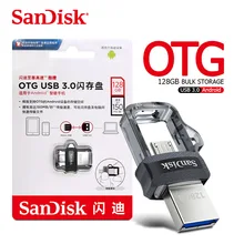 Флеш-накопитель sandisk OTG Micro Usb 32 Гб U диск двойной накопитель 16 ГБ USB флеш-накопитель 128 Гб карта памяти USB 3,1 64 Гб Высокое качество