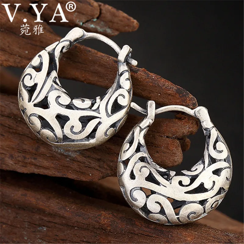 V. YA тайские серебряные серьги-кольца цветок 925 пробы серебряные серьги женские ювелирные изделия Brincos свадебные подарки на день матери