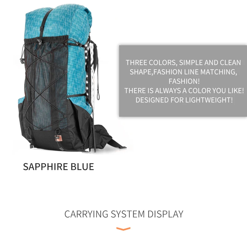 Resistente à Água Pacote de Acampamento 40 + 16l Engrenagem Caminhadas Mochila Leve Viagem Montanhismo Trekking Mochilas 3f ul 4 Esporte e Lazer