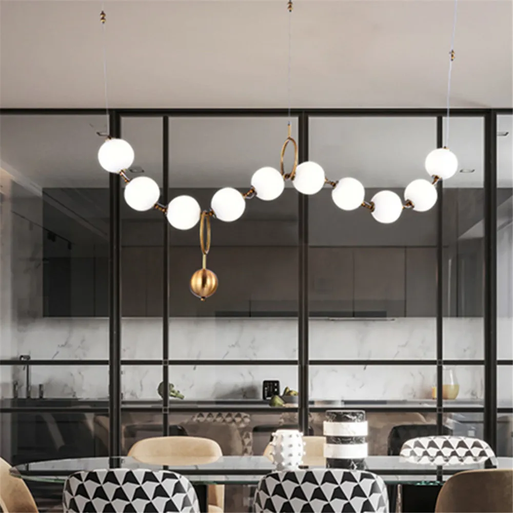 

Nordic chandeliers LED blub glass pendant Novelty chain lamp bar shop Europe dinning bedroom hanging decorated lighting fixture