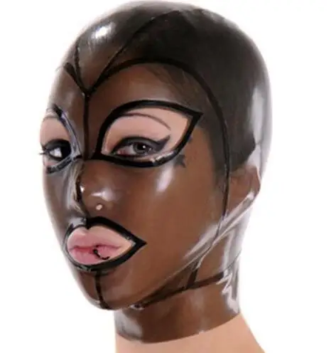 Классическая природа латексная Фетиш маска капюшон капюшоны для бондажа