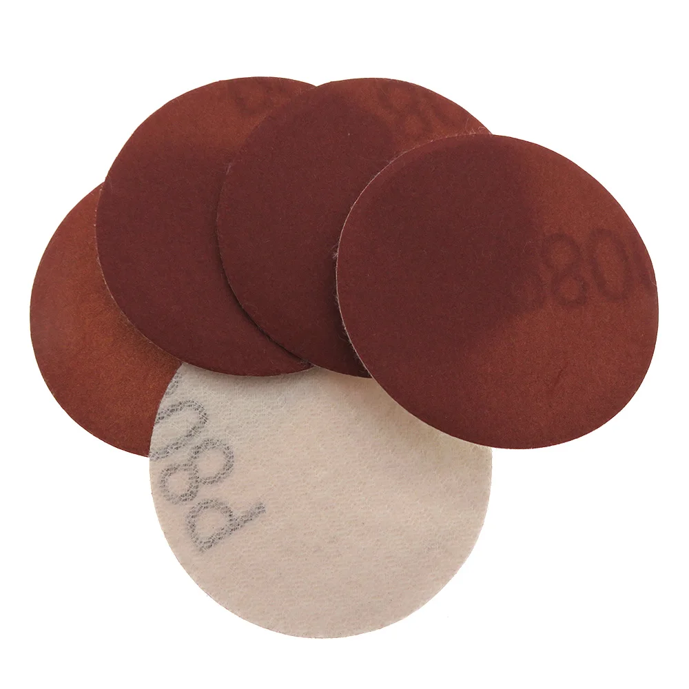 

50PCS 2Inch 50MM Sanding Sheets Hook and Loop Red Sandpaper Aluminum Oxide 180/600/800/1000Grits for Sanding Polishing