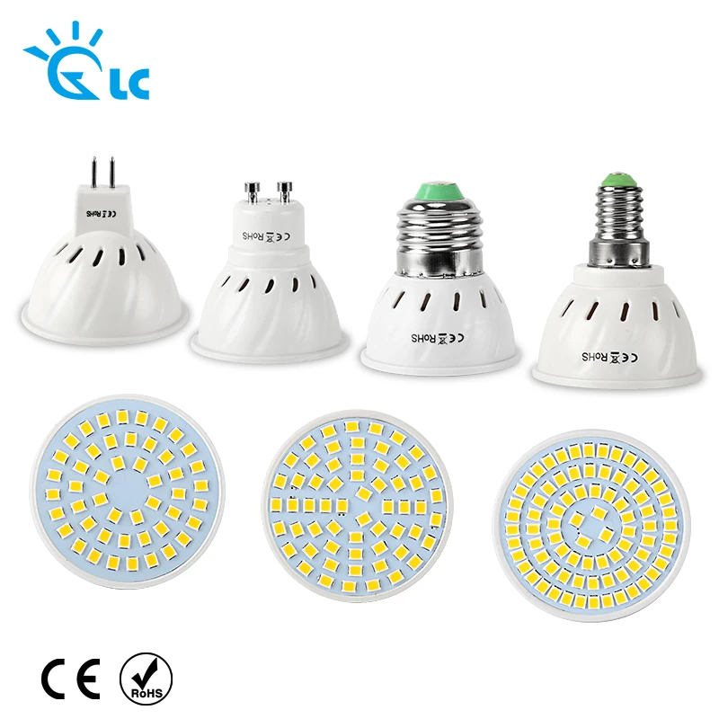 

New Arrival SMD 2835 GU10 E27 E14 MR16 LED Lamp 220V 230V 240V LED Spotlight 48leds 60leds 80leds Light Bulbs LED for Chandelier