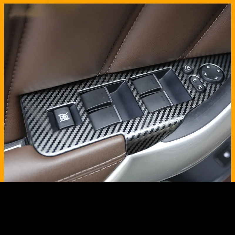 

Interior glass switch decorative frame door lift stainless steel carbon fiber decorative frame For Haval H9 2015-2019