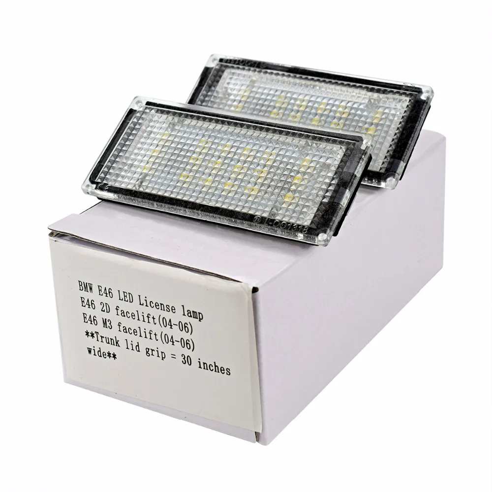 2Pcs Car LED License Plate Light for BMW E46 4D (98 03) Auto Cars Number Plate Lamp Signal Light