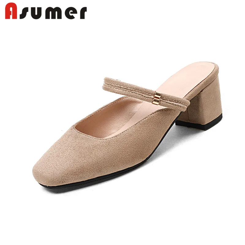 

ASUMER 2019 new arrive fashion summer new shoes women's square toe thick heels lace up elegant comfortable party women sandals