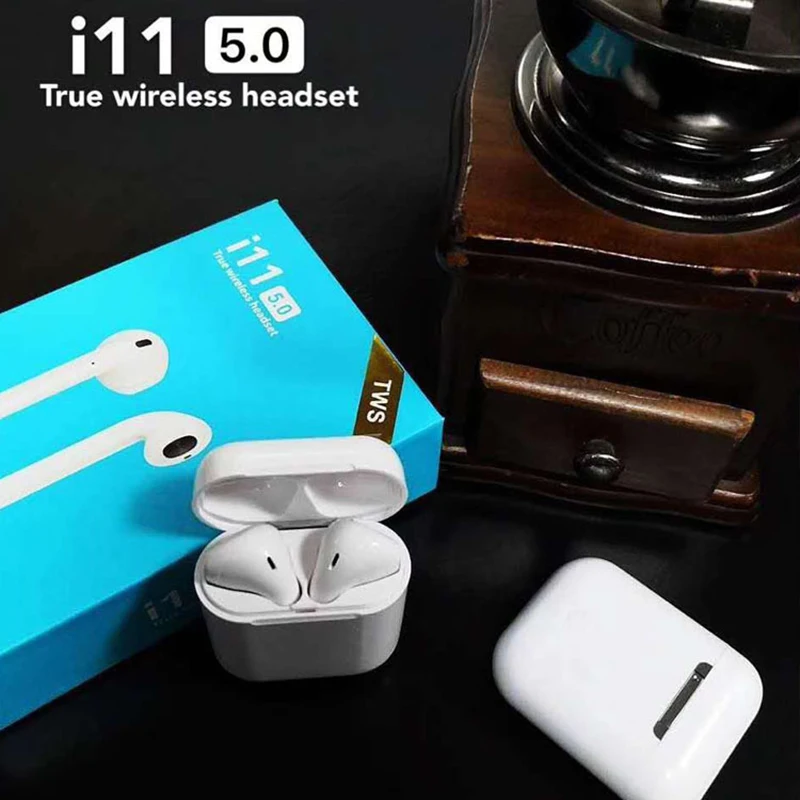 

i11 TWS Wireless Bluetooth 5.0 Earphone Touch Control Earbuds Air Pods Headset HandsfreeWith Mic Charging Box for iphone Android