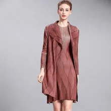Весенняя женская плиссированная модная новая куртка платье комплект одежды из двух предметов