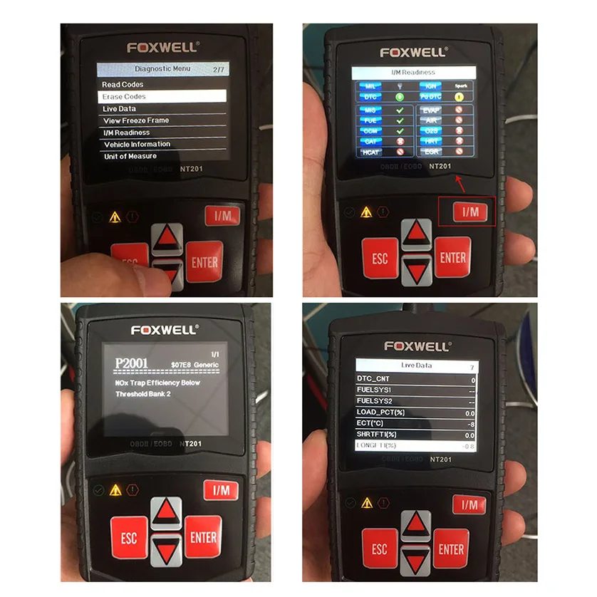 Foxwell NT201 автомобильной OBD2 сканер двигатель Code Reader выключите MIL ОДБ OBD 2 авто