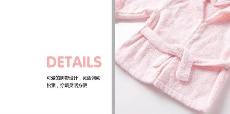 Купальный халат розового цвета с овечкой для маленьких мальчиков и девочек, хлопковое мягкое антибактериальное банное полотенце